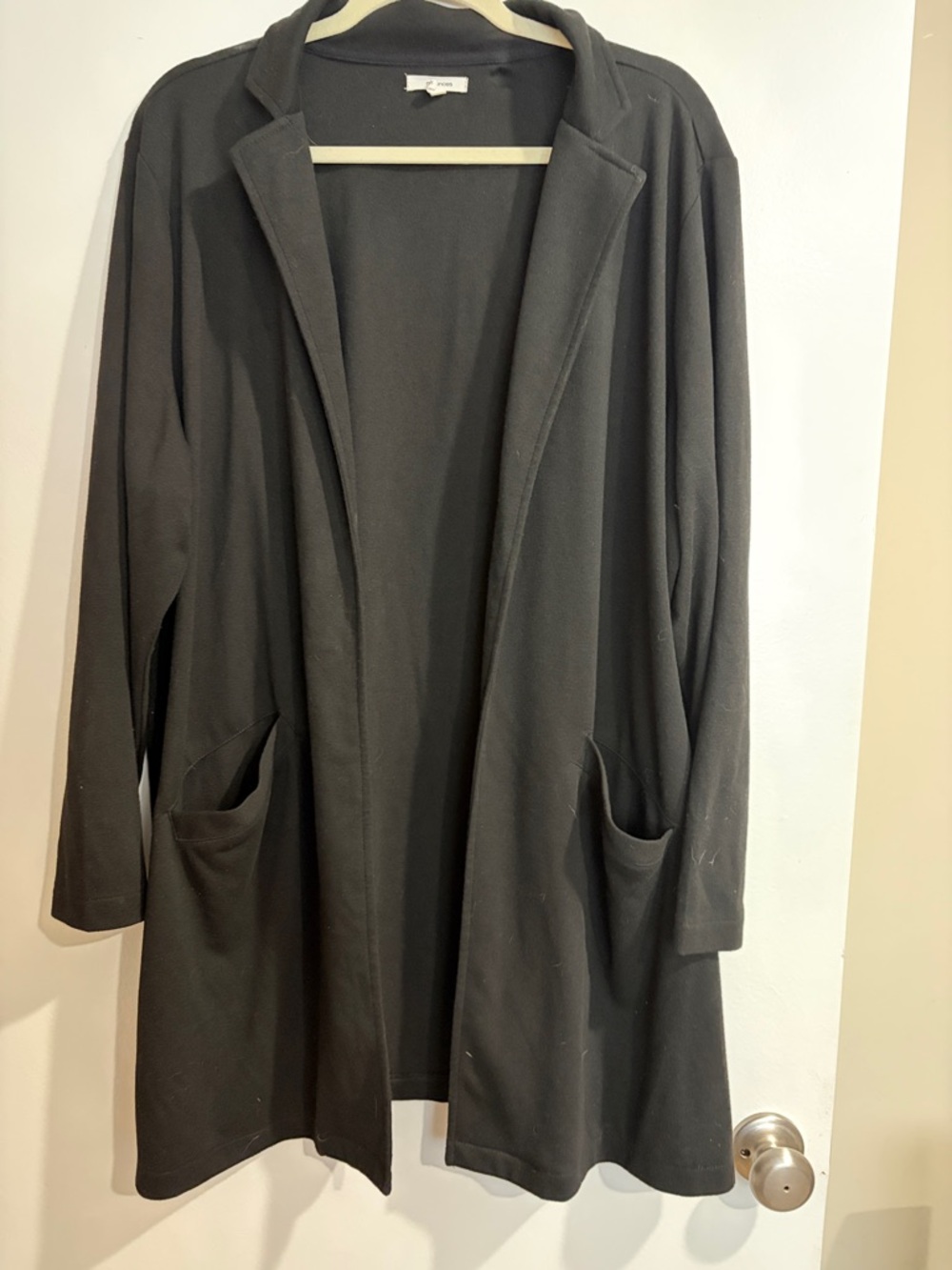 Maurices Black Open-Front relaxed Cardigan/Blazer/Sweater wrap